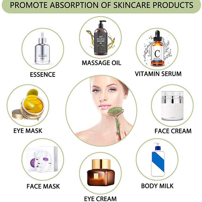 Natūralus ritininis masažuoklis veidui Gua sha Jade ritininis masažas grandiklis Veido guašas liekninantis kūno odos priežiūra pakeliantis guašos įrankiai