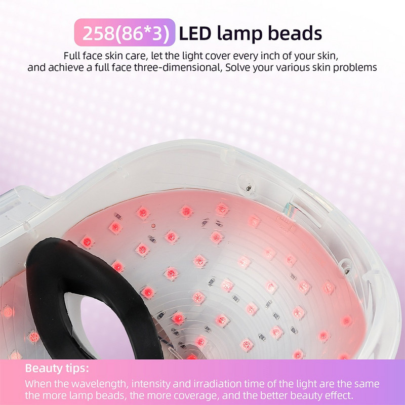 1500mah 7Colors LED arcmaszk Foton terápiás bőrfiatalító aknés ránctalanító bőrápoló maszk Bőrvilágosító