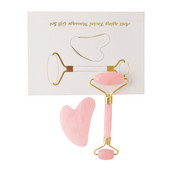 Prirodni ružičasti kvarcni žad Roller Water Sha Set za lice Masažer za tijelo Roller Jade Stone Set za masažu Face Lifting Beauty Masaža