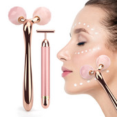3D Face Lift Masszírozó 24k Arany Arc Lift Bar Jade Roller arcmasszázs Guasha Board Természetes Rózsakvarc Szépség Bőreszközök