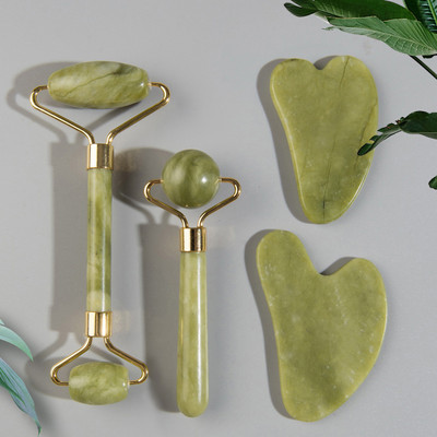 Roller masažer od prirodnog žada za valjak za lice Gua Sha Masažer od kamena žada za lice protiv bora Lift za uljepšavanje lica Alat za njegu kože