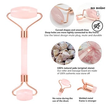 Jade Roller Natural Rose Quartz Gua Sha Set Facial Body Massager Roller Jade Stone Massage Set Face Lifting Beauty Massage Tools