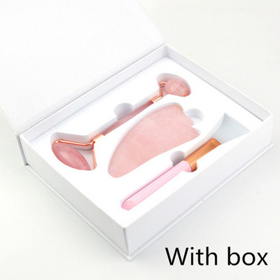 Jade Roller Natural Rose Quartz Gua Sha Set Facial Body Massager Valjak Jade Stone Stone Set za masažu Face Lifting Beauty Massage Tools