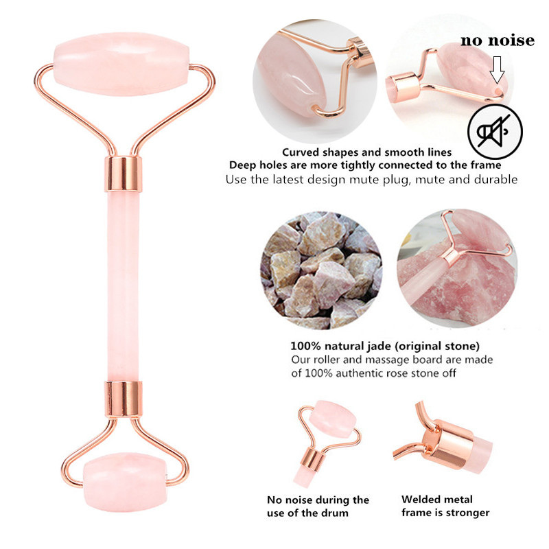 Jade Roller Natural Rose Quartz Gua Sha Set Facial Body Massager Valjak Jade Stone Stone Set za masažu Face Lifting Beauty Massage Tools