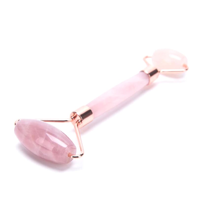 1 KOM Roler od ružičastog kvarca i žada Masažer za mršavljenje lica Lifting lica od prirodnog žada Valjak za masažu lica Njega kože Ljepota