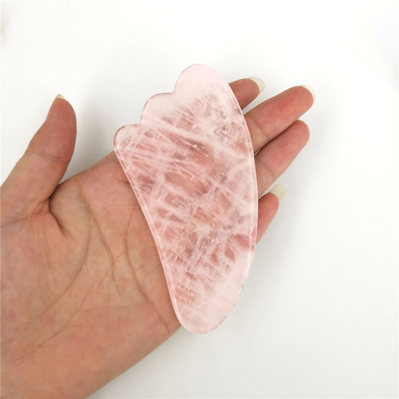 Cuarț trandafir natural Jad Roller Gua Sha Set Facial Body Massager Roller Jad Stone Set Masaj Set Face Lifting Beauty Masaj Instrument