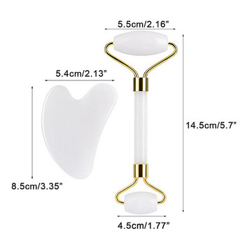 2021 Hot Face Massage Jade Roller Gua sha Board Natural Stone Crystal Slimmer Lift Wrinkle Anti Aging Beauty Care Инструменти за отслабване