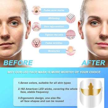 LED Light Therapy Facial Mask 3 Colors Light Facial Photon Beauty Device for Facial Rejuvenation Anti-aging Facial Skin Care