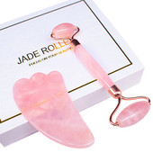 Jade görgős arckezelés Jade masszázsgörgő Rózsakvarc kaparó Jade masszírozó eszközök karcsúsító arc természetes ránctalanítás