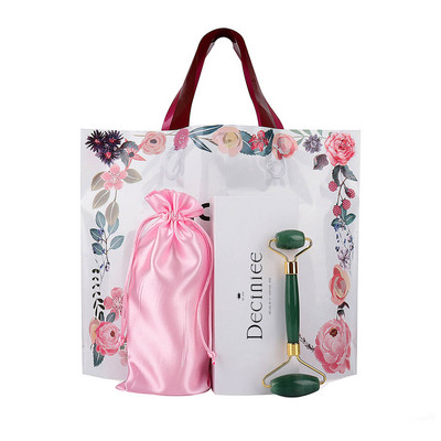 Valjak od prirodnog žada od ružičastog kvarca Gua Sha set Masažer za lice i tijelo Gua Sha strugač za lice, oko, vrat Alat za njegu kože Poklon vrećica Kutija