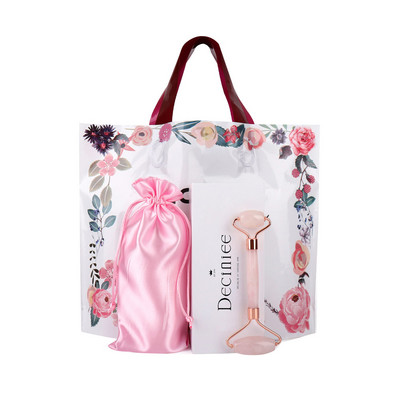 Valjak od prirodnog žada od ružičastog kvarca Gua Sha set Masažer za lice i tijelo Gua Sha strugač za lice, oko, vrat Alat za njegu kože Poklon vrećica Kutija