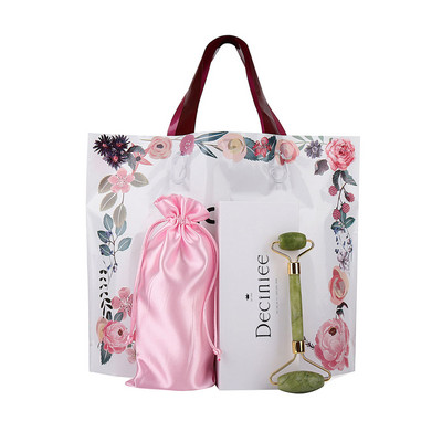 Valjak od prirodnog žada od ružičastog kvarca Gua Sha set Masažer za lice i tijelo Gua Sha strugač za lice, oko, vrat Alat za njegu kože Poklon vrećica Kutija