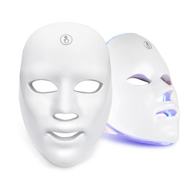 7 krāsu USB uzlādes LED sejas maska fotonu terapijas ādas maska, atjaunojoša pretgrumbu noņemšana, ādas kopšanas maska, kas padara ādu gaišāku