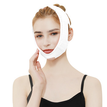 Дишаща V-образна лента за повдигане на бузите за лице Тънка маска за намаляване на двойната брадичка V-образна оформяща превръзка Превръзка за лице против бръчки