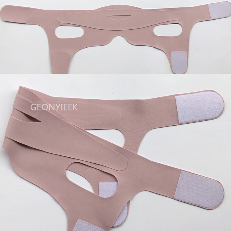 Moterys sumažina dvigubą smakrą ploną veidą nuo raukšlių veido liekninamojo tvarsčio Veido masažuoklis veidą pakeliantis diržas