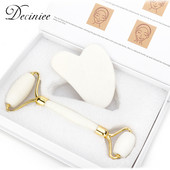 Jad alb piatră de masaj facial cuarț natural răzuit role de jad Gua Sha Set alb facial lifting instrument de masaj pentru spate gâtul corpului