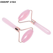 Rožių kristalų veido pakėlimo masažuoklis Crystal Roller veido masažas Atpalaiduojantis Nefrito ritininis akmuo Natūralus rožinis kvarcas grožio odai priemonė