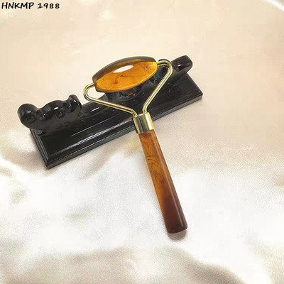 Rožių kristalų veido pakėlimo masažuoklis Crystal Roller veido masažas Atpalaiduojantis Nefrito ritininis akmuo Natūralus rožinis kvarcas grožio odai priemonė