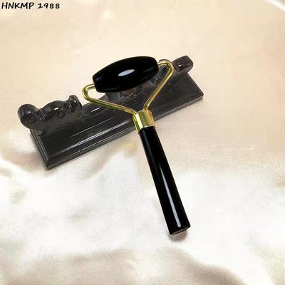 Rožių kristalų veido pakėlimo masažuoklis Crystal Roller veido masažas Atpalaiduojantis Nefrito ritininis akmuo Natūralus rožinis kvarcas grožio odai priemonė