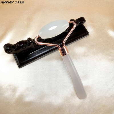 Rožių kristalų veido pakėlimo masažuoklis Crystal Roller veido masažas Atpalaiduojantis Nefrito ritininis akmuo Natūralus rožinis kvarcas grožio odai priemonė