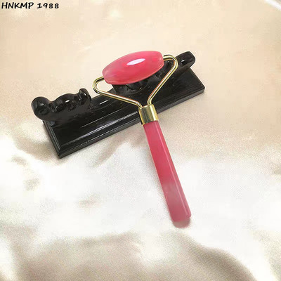 Rožių kristalų veido pakėlimo masažuoklis Crystal Roller veido masažas Atpalaiduojantis Nefrito ritininis akmuo Natūralus rožinis kvarcas grožio odai priemonė