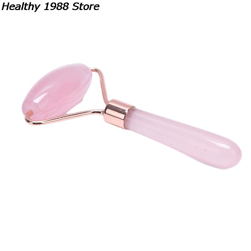 Rožių kristalų veido pakėlimo masažuoklis Crystal Roller veido masažas Atpalaiduojantis Nefrito ritininis akmuo Natūralus rožinis kvarcas grožio odai priemonė