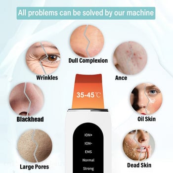 Ultrasonic Skin Scrubber Peeling Remover Blackhead Deep Face Cleaning Ultrasonic Ion Ance Pore Cleaner Facial Shovel Cleanser