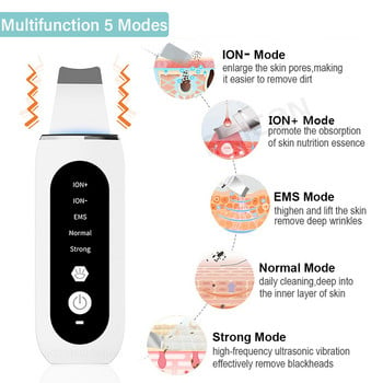 Ultrasonic Skin Scrubber Peeling Remover Blackhead Deep Face Cleaning Ultrasonic Ion Ance Pore Cleaner Facial Shovel Cleanser