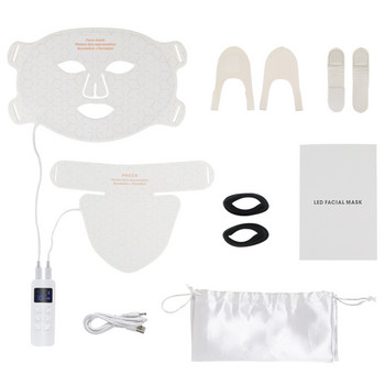4 цвята Led маска за лице Led Корейска фотонна терапия Mask Machine Светлинна терапия Маска за акне Устройства за красота на врата LED маска