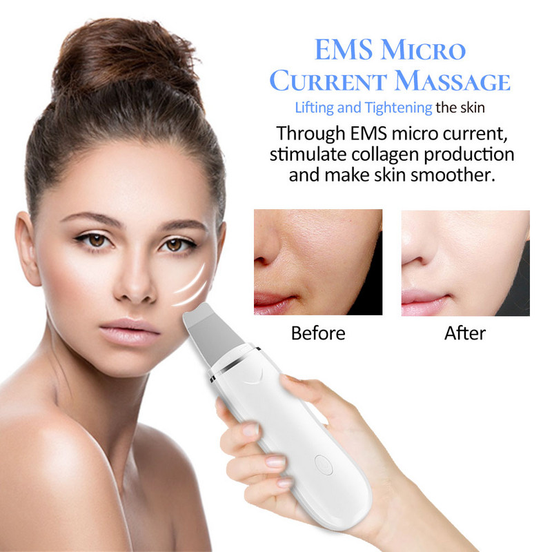 Ultrazvučni piling kože Uređaj za podizanje lica Vibraciona lopatica za lice Uklanjanje mitisera Terapija LED svjetlom Mezoterapija Masažer za lice