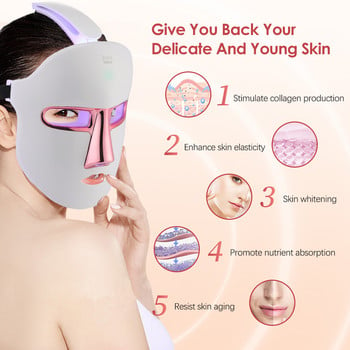 Μάσκα προσώπου με φωτόνι LED 7 χρωμάτων Red Light Therapy Spa Beauty Skin Rejuvenation Κορεατικό προϊόν περιποίησης δέρματος Αντιρυτιδική χρέωση ακμής