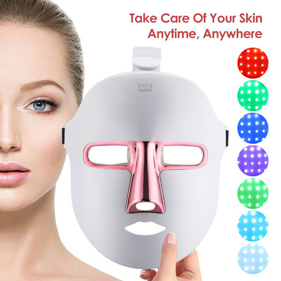 7 spalvų LED fotonų veido kaukė Red Light Therapy Spa Beauty Odos atjauninimas Korėjos odos priežiūros produktas nuo raukšlių spuogų įkrova