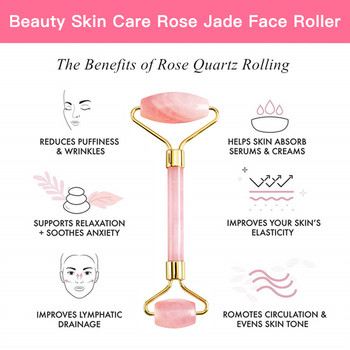 Rose Quartz Jade Roller Face Slimming Massager Natural Face Massage Roller Massager for Face Skin Lifting Wrinkle Remove Tool