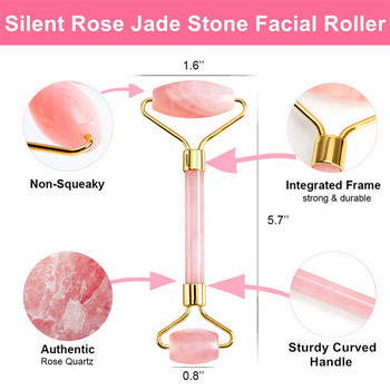 Rose Quartz Jade Roller Face Slimming Massager Natural Face Massage Roller Massager for Face Skin Lifting Wrinkle Remove Tool