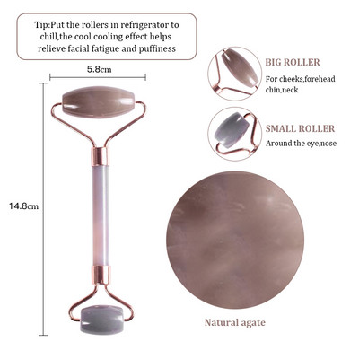 Masažer za mršavljenje lica Roller Quartz Jade Prirodni Roller masažer za masažu lica Alat za uklanjanje bora za podizanje kože lica