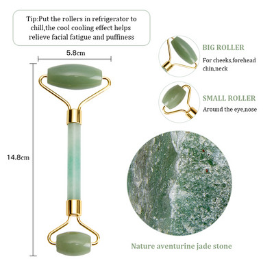 Masažer za mršavljenje lica Roller Quartz Jade Prirodni Roller masažer za masažu lica Alat za uklanjanje bora za podizanje kože lica