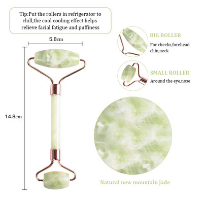 Masažer za mršavljenje lica Roller Quartz Jade Prirodni Roller masažer za masažu lica Alat za uklanjanje bora za podizanje kože lica