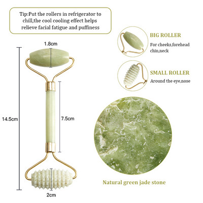 Masažer za mršavljenje lica Roller Quartz Jade Prirodni Roller masažer za masažu lica Alat za uklanjanje bora za podizanje kože lica