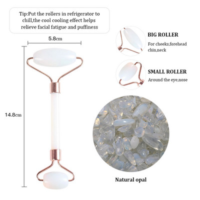 Masažer za mršavljenje lica Roller Quartz Jade Prirodni Roller masažer za masažu lica Alat za uklanjanje bora za podizanje kože lica