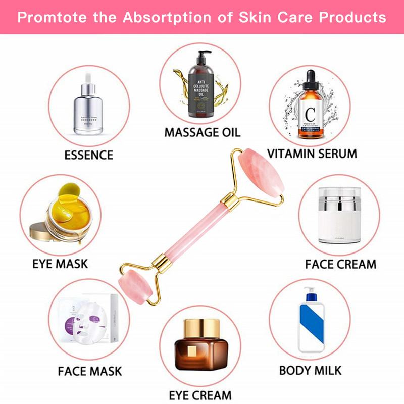 Masažer za mršavljenje lica Roller Quartz Jade Prirodni Roller masažer za masažu lica Alat za uklanjanje bora za podizanje kože lica