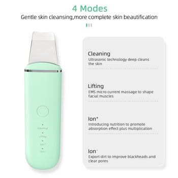 Ultrasound Skin Scrubber Remover Pore Cleaner Comedone Extractor for Facial Deep Cleaning Face lifting Εργαλείο περιποίησης δέρματος