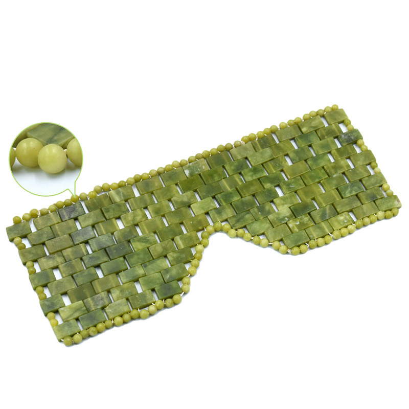 Natūralaus akmens nefrito akių kaukė Veido masažo volelis Guasha lenta šalto terapijos akių kaukė Guašo grandiklis veido masažuoklis Jade volelis