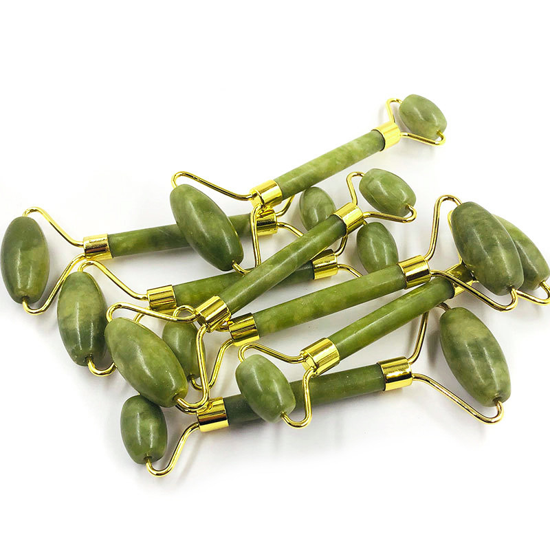 Natūralaus akmens nefrito akių kaukė Veido masažo volelis Guasha lenta šalto terapijos akių kaukė Guašo grandiklis veido masažuoklis Jade volelis