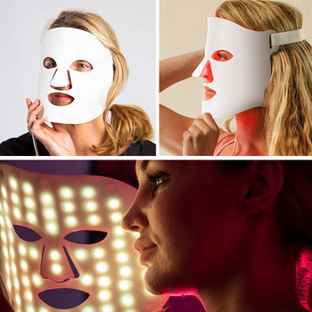 Μάσκα προσώπου σιλικόνης LED 7 χρωμάτων Ανοιχτή φωτοθεραπεία Αναζωογόνηση δέρματος κατά της ακμής λεύκανση αφαίρεση ρυτίδων Εργαλεία περιποίησης προσώπου