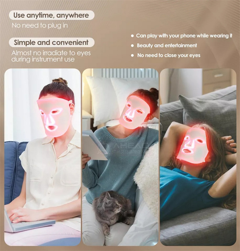 Professionaalne punase infrapuna valgusteraapia LED-mask kortsudevastane LED silikoonmask näonahahooldus PDT masin naha pinguldamine