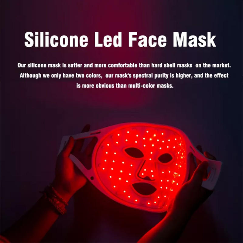 Professionaalne punase infrapuna valgusteraapia LED-mask kortsudevastane LED silikoonmask näonahahooldus PDT masin naha pinguldamine