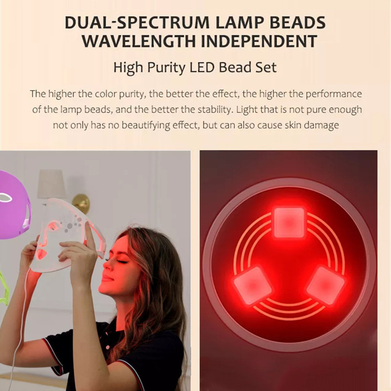 Professionaalne punase infrapuna valgusteraapia LED-mask kortsudevastane LED silikoonmask näonahahooldus PDT masin naha pinguldamine