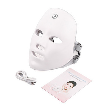 Анти акне 7 цвята LED светлинна терапия Маска за лице Photon Wrinkle Removal Подмладяване на кожата и избелване Инструменти за грижа за кожата на лицето
