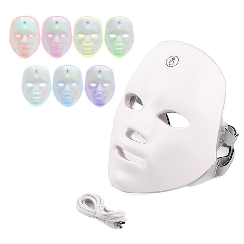Anti Acne 7 Colors LED fényterápiás arcmaszk Foton ránctalanítás Bőrfiatalító és fehérítő arcbőrápoló eszközök