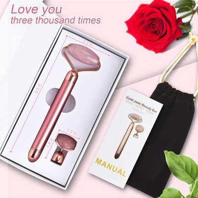 VIP LINK FOR Dropshipping Electric Jade Roller Energy Beauty Bar Vibráló Természetes Rózsakvarc Arc Lifting Öregedésgátló Masszírozó